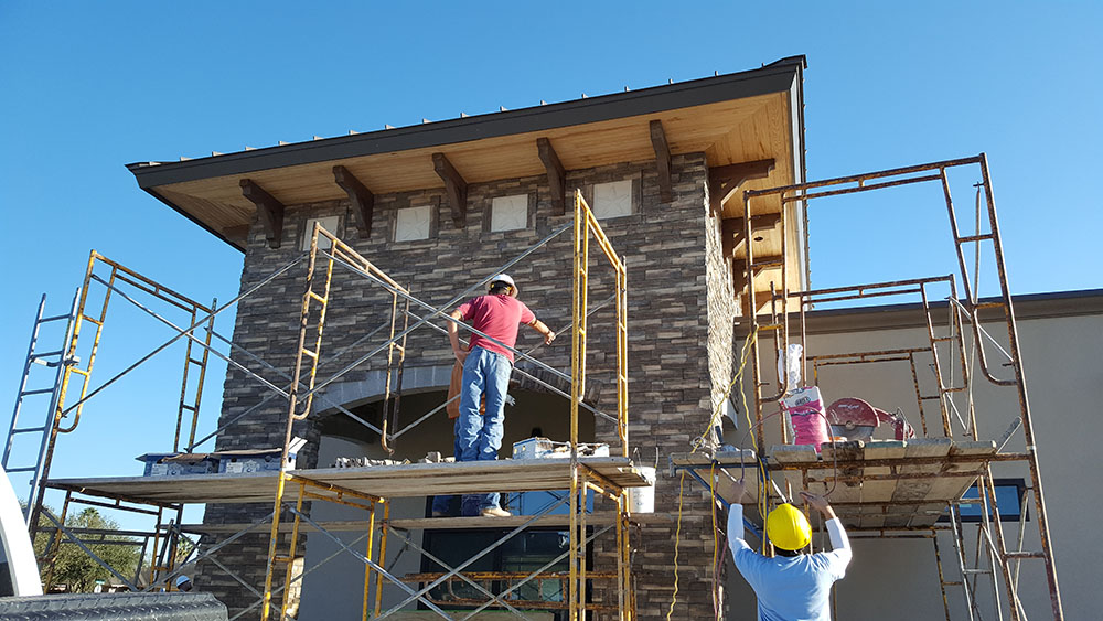 Our crew of masonry contractors. 